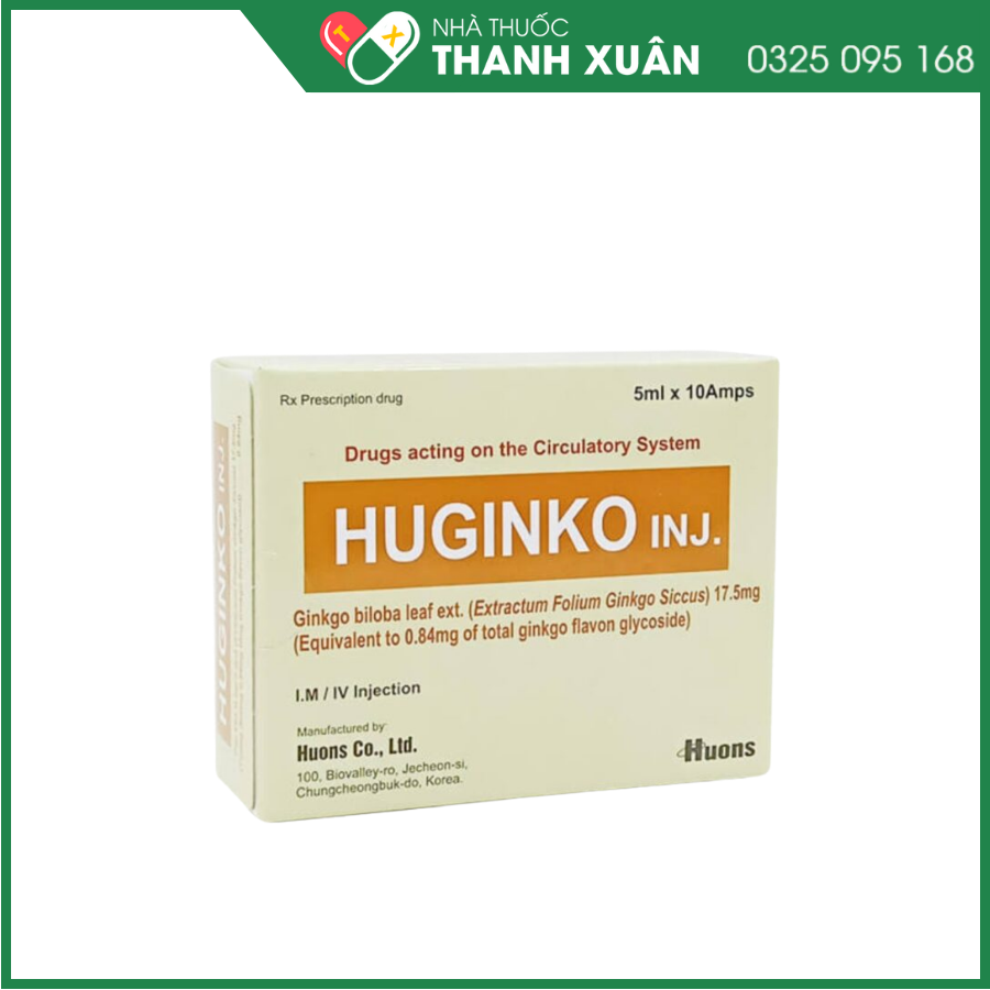 Dung dịch thuốc tiêm Huginko inj. điều trị bệnh Alzheimer, sa sút trí tuệ
